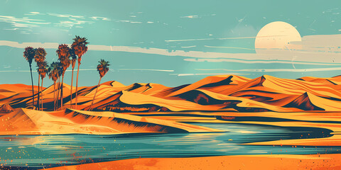 Oasis in the Desert Illustration - 773892232