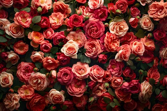 Beautiful colorful roses, symbol of love, background image