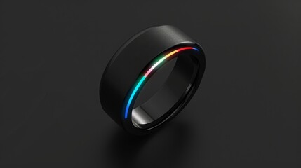 Black Ring With Rainbow Light