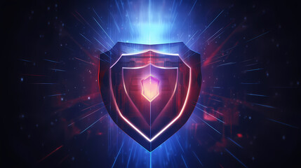 Abstract cyber security shield