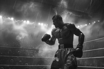 Delve into the depths of surrealism as Bruce Lees presence elevates the sporting arena to new heights of artistry, clean sharp focus