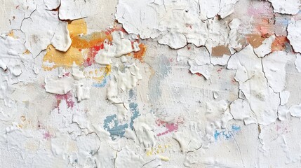 Vintage white grunge texture pattern with weathered cracked paint background.
