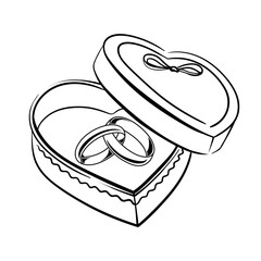 Wedding Rings Heart Shaped Ring Box