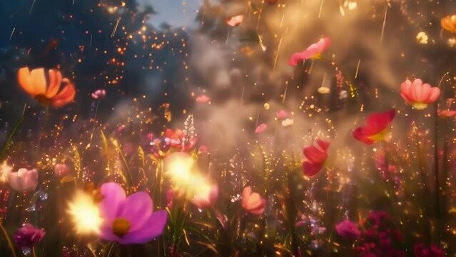 Lose yourself in the floral fireworks as wildflowers burst open in a riot of colors a true feast for the senses.