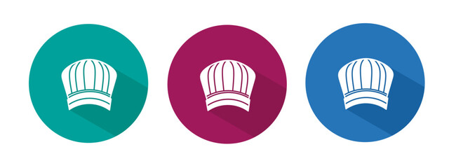 Icon for chef hat vector illustration in flat.