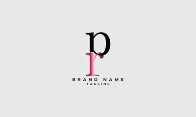 RP, PR, Abstract initial monogram letter alphabet logo design