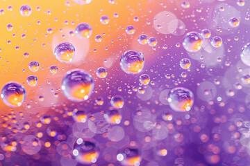 Tiny bubbles float on a colorful background.