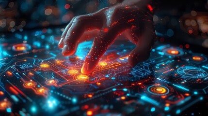 Business hands working on digital table and laptop analyzing network online data and economic growth graph chart, Business innovation technology concept.