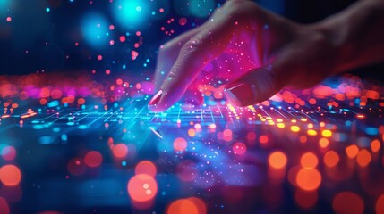 Business hands working on digital table and laptop analyzing network online data and economic growth graph chart, Business innovation technology concept.