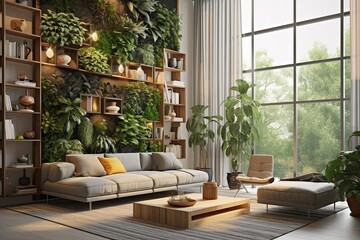Hanging Plants and Vertical Gardens: A Contemporary Zen Living Room Oasis