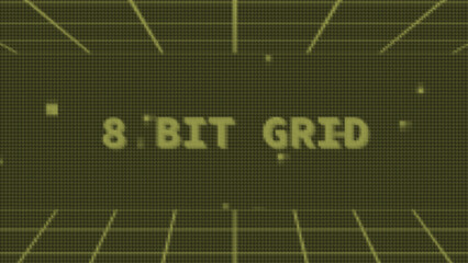 8Bit Grid Text Intro Logo Reveal 4k 1:1 16:9 9:16 - obrazy, fototapety, plakaty