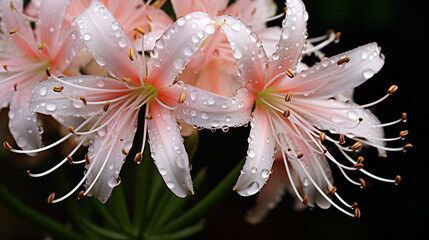 White and pink flowers of the succulent plant Crassula ovata.