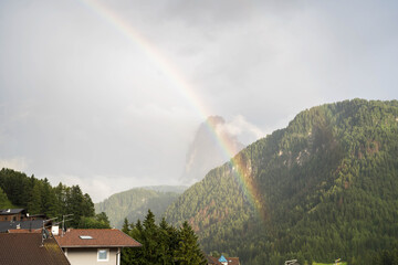 Rainbow over Sassolungo, South Tyrol Italy