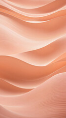 Vertical textured abstract background with peach fuzz color curly waves, monochrome
