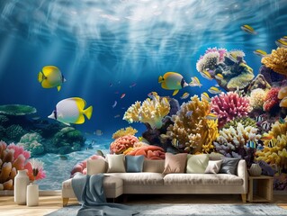 Fototapeta na wymiar Captivating and peaceful underwater world. Generative AI