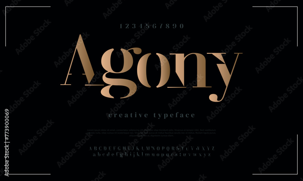 Wall mural unique type elegant font and glamour alphabet vector set