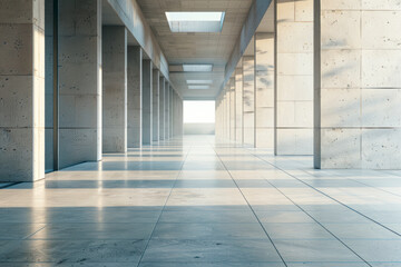Empty floor and modern architectural passageway.