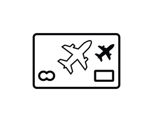 Airplane flight ticket icon vector symbol design illustration