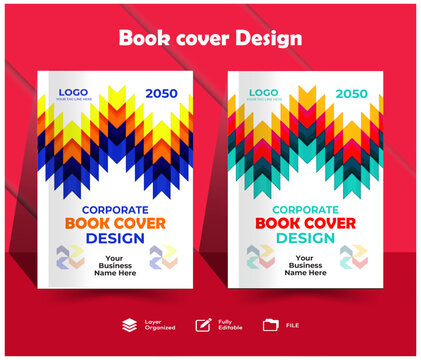 Book hardcover A contemporary report business flyer poster template with a minimal brochure structure. Vector collection with geometric design for portfolios. Abstract book cover presentation