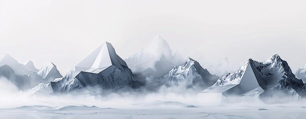 Snowy Mountainside A Whiteout Winter Wonderland Generative AI