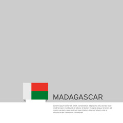 Madagascar flag background. State patriotic madagascar banner, cover. Document template, flag on white background. National poster. Business booklet. Vector illustration, simple design