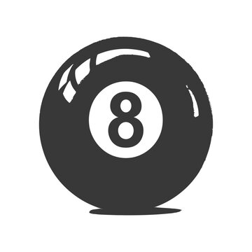 recommend clip art: silhouette billiard ball number 8 black color only