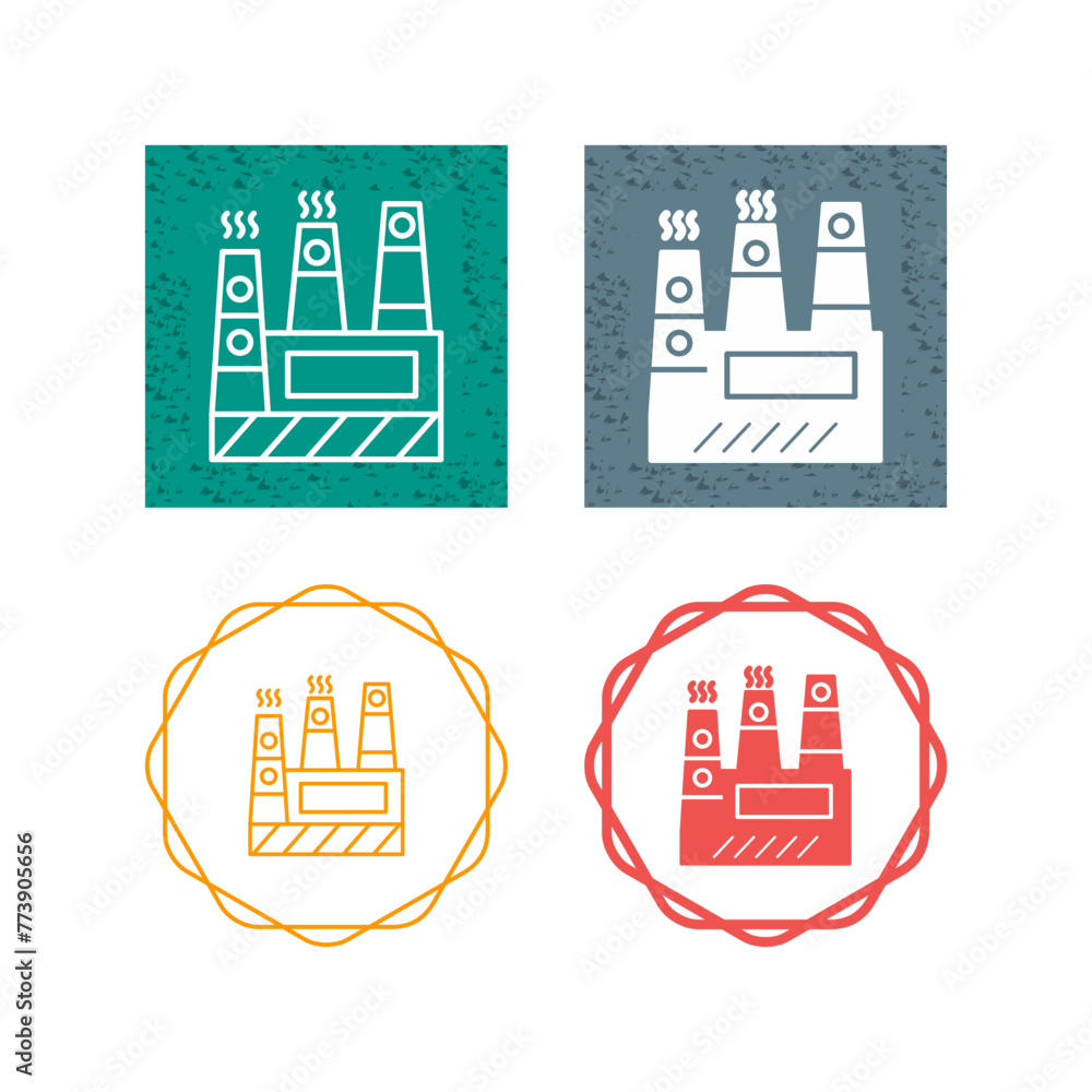 Wall mural factory vector icon