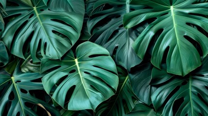 closeup nature view of leaf background. Flat lay, dark nature concept, tropical leaf.