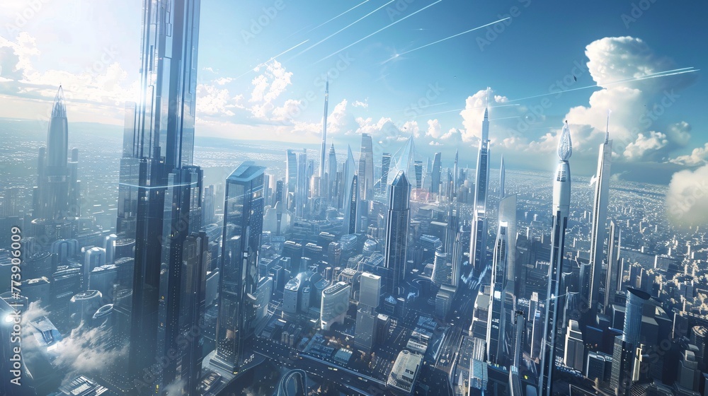 Poster skyline of the future a glimpse of the monthly events and trends generative ai