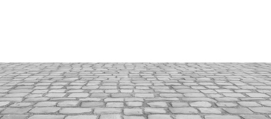 Empty pedestrian road rock sidewalks in PNG isolated on transparent background.