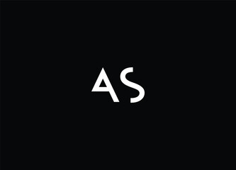 AS Letters Logo Design Slim. Simple and Creative Black Letter Concept Illustration.
