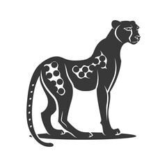 Obraz premium Silhouette cheetah animal black color only full body