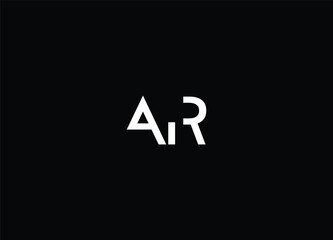 AR Letters Logo Design Slim. Simple and Creative Black Letter Concept Illustration.
