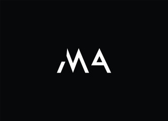 MA Letters Logo Design Slim. Simple and Creative Black Letter Concept Illustration.
