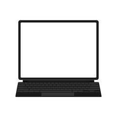 mockup ipad with keyboard screen transparent vector