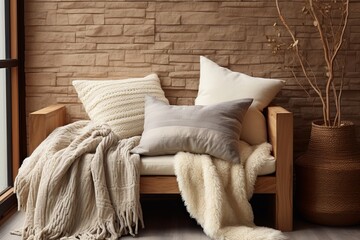 Natural Fibers Haven: Earthy Organic Living Room Designs with Wool Throws & Organic Cotton Cushions