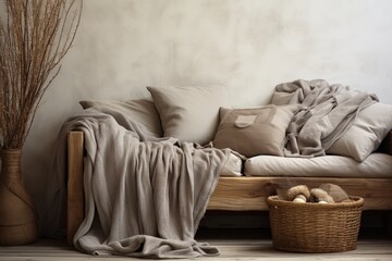 Organic Living Room Designs: Earthy Wool Throws, Natural Fibers & Cotton Cushions