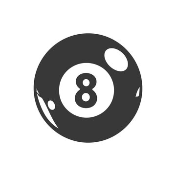 recommend clip art: silhouette billiard ball number 8 black color only