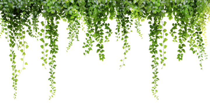 Tropical creeper border hanging, isolated on transparent background