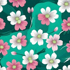 Floral leaves pattern on simple background