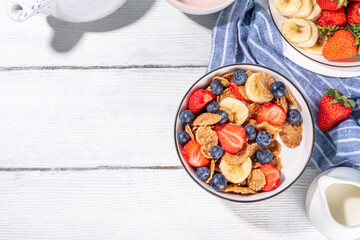 Cereal multigrain flakes with yogurt  and berries