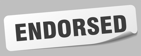 endorsed sticker. endorsed label