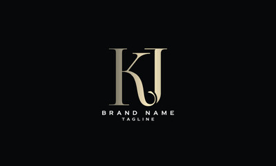 KJ, JK, Abstract initial monogram letter alphabet logo design