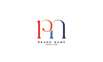 PMN, PNM, MPN, MNP, NMP, NPM, PN, NP, Abstract initial monogram letter alphabet logo design
