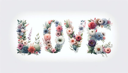 Floral Love Typography