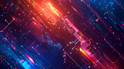 Fototapeta premium modern digital technology background, cyber tech wallpaper, futuristic technology concept 