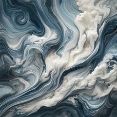 Marble Elegance in Blue - Abstract Textured Surface with Swirling Blue Patterns Resembling Close-Up Marble