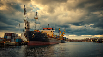 Fototapeta premium cargo ship in port