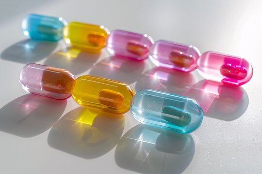 Colorful Pills A Rainbow of Medications for a Healthy Lifestyle Generative AI