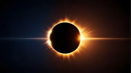 Foto op Plexiglas One type of astronomical event is a solar eclipse. An accurate depiction of a solar eclipse. The sun is obscured by the moon. artificial intelligence generation. © Shehzad